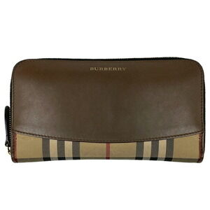 Burberry check round zip long wallet compartment Wallet